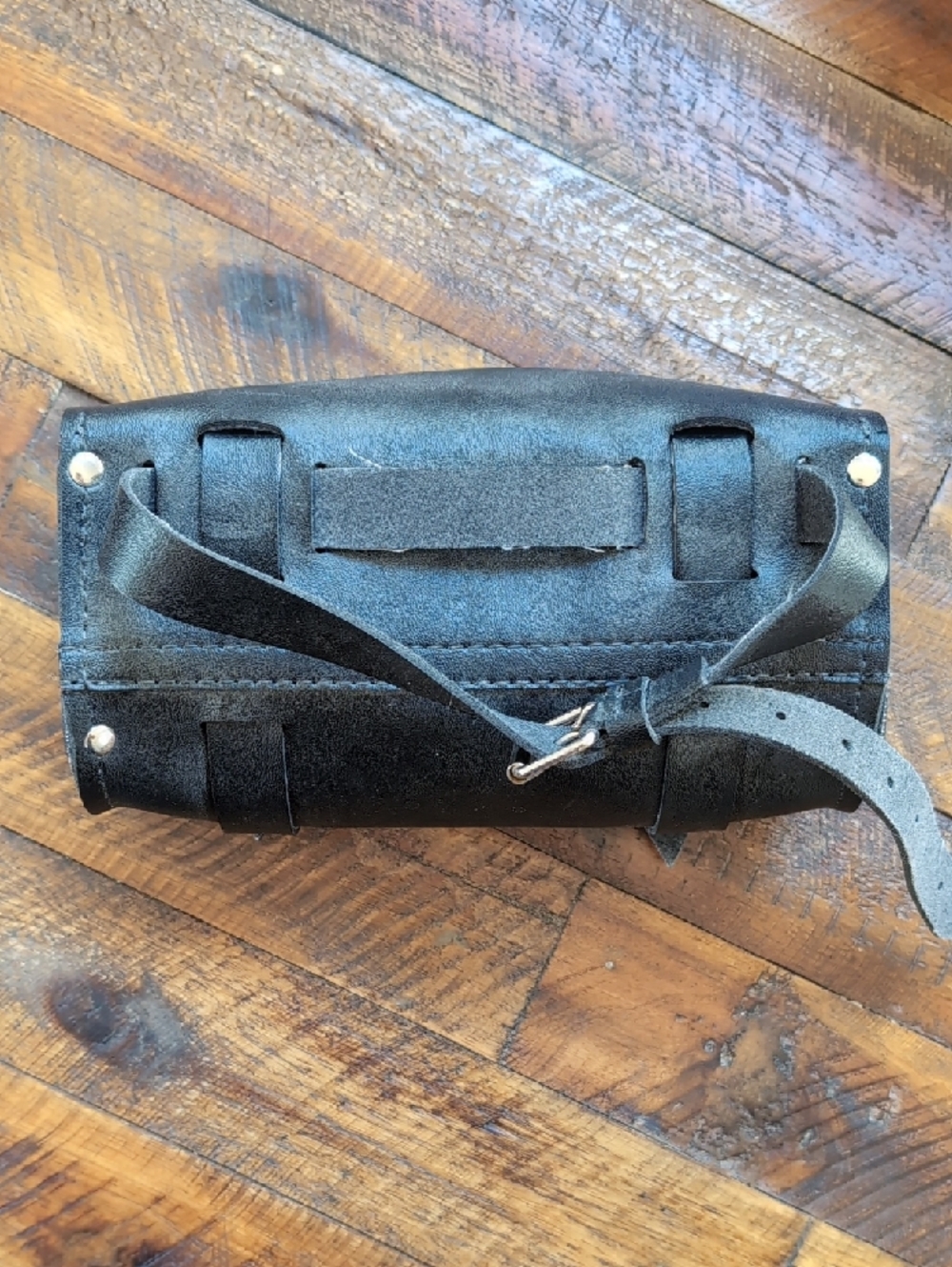 Harley-Davidson Black Motorcycle Handlebar Fork Bag with Buckle Straps - Picture 2 of 16